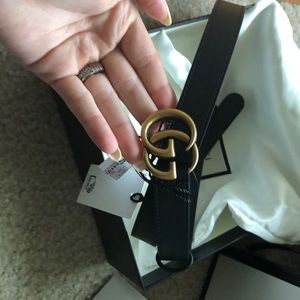 Gucci Black Leather Belt